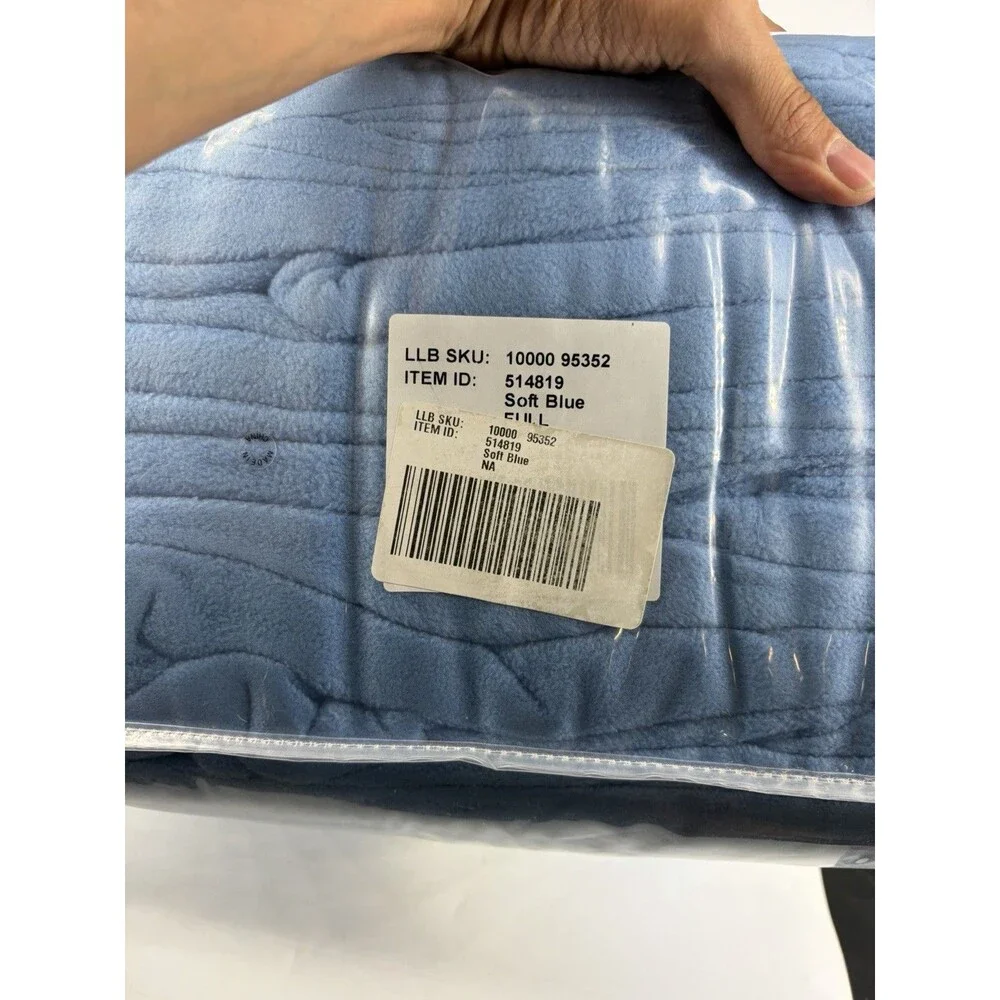 L.L. BEAN FLEECE SHEET SET Full Size Soft Blue. 4 Pcs. NEW.